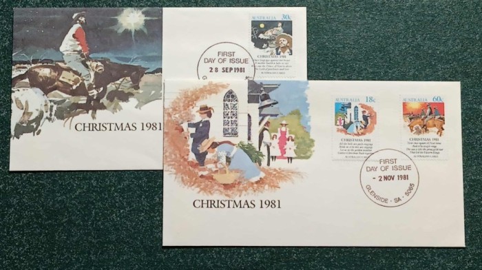 Australia 1981 - Craciun, serie pe 2 FDC circulate