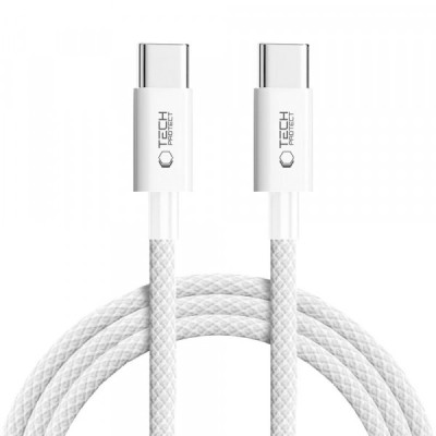 Cablu Date si Incarcare USB-C - USB-C Tech-Protect Ultraboost Lite, 60W, 2m, Argintiu foto