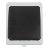 Intrerupator simplu Hoff Cubik, aparent, 10A, IP54, gri + negru