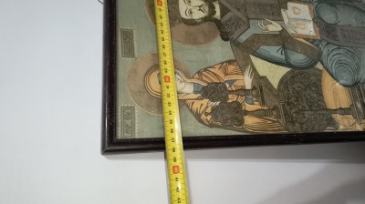 TABLOU / ICOANA VECHE LITOGRAFIE ? 52 X 38 CM foto