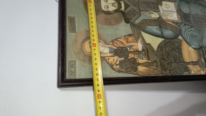 TABLOU / ICOANA VECHE LITOGRAFIE ? 52 X 38 CM