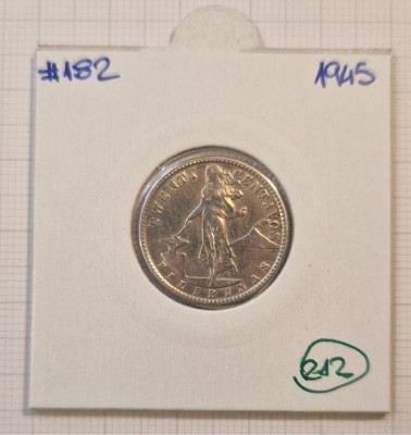 212, Philippines, Filipine, 20 cents 1945, KM#182, argint, foto