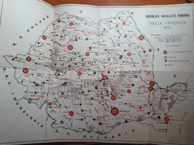 harta oraselor din republica socialista romania - din anul 1971 foto