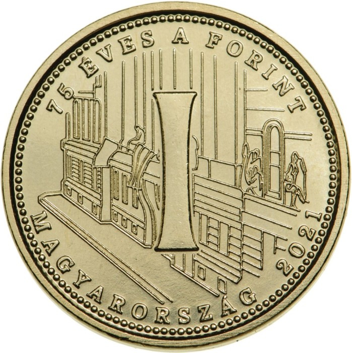 Ungaria 5 Forint 2021 - (75 years of the forint - I) 21.2 mm, KM-1017 UNC !!!