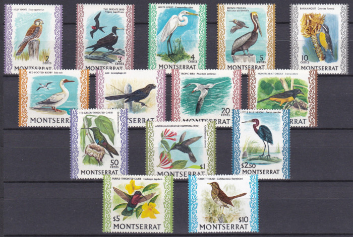 DB1 Fauna 1970 - 74 Pasari Montserrat 14 v. MNH