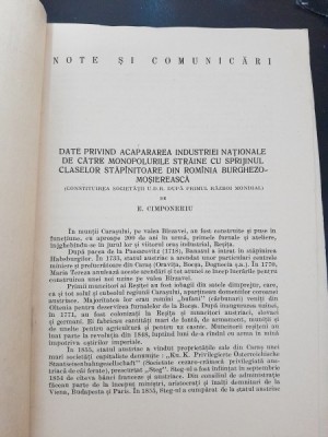 Date privind acapararea industriei nationale de catre monopolurile straine cu sprijinul claselor stapanitoare in Romania burghezo-mosiereasca - E. Cim foto