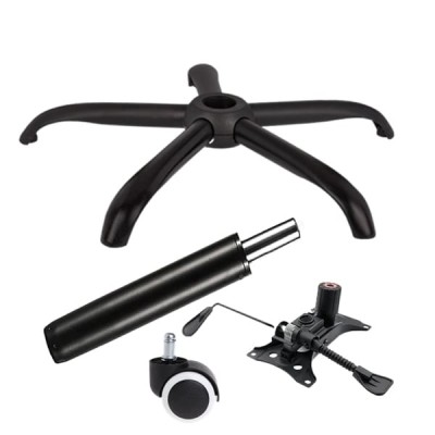 Set placuta balans metalica 25 x 15 cm, baza 64 cm, rola universala cauciuc si cilindru piston, gaz, pentru scaune birou, negru, 35 cm foto