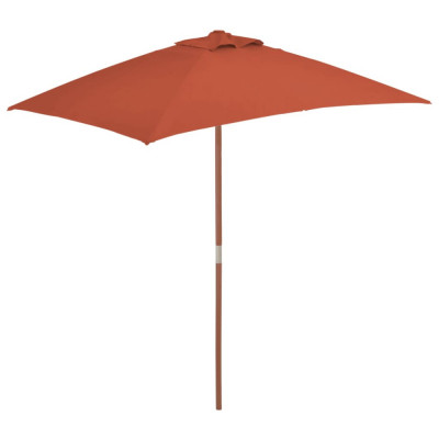 Umbrelă de soare de exterior, st&amp;acirc;lp lemn, 150x200 cm, teracotă foto