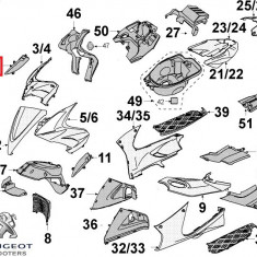 Carena dreapta radiator originala Peugeot Jet Force 50-125cc (neagra)