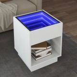 Cumpara ieftin Măsuță de cafea cu LED infinity, alb, 40x40x50 cm