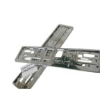 Suport Numar Inmatriculare Auto Inox Cromat Universal, Set 2 Bucati, Suruburi Incluse