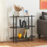 Raft carti &Oslash;vre 76,5x80x30cm cu 3 rafturi negru [en.casa] HausGarden Leisure, [en.casa]