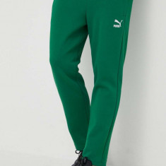 Puma pantaloni de trening culoarea verde, cu imprimeu 538199-37