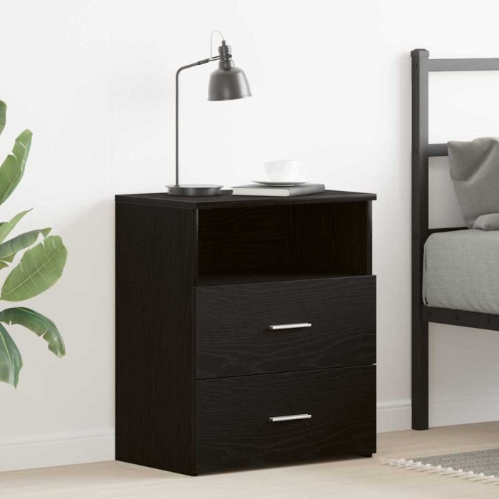 vidaXL Noptieră cu sertar Stejar negru 50 x 32 x 60cm Lemn compozit 862051