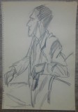 Portret// creion pe hartie, George (Gheorghe) Tomaziu, Peisaje, Acuarela, Altul