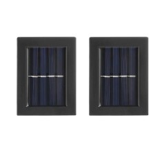 Set 2 lampi solare de perete, cu lumina calda, din ABS, rezistente la apa, cu senzor de lumina, negru