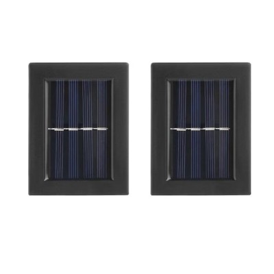 Set 2 lampi solare de perete, cu lumina calda, din ABS, rezistente la apa, cu senzor de lumina, negru foto
