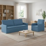 Cumpara ieftin Set de canapea 2 pcs albastru Tesatura din corduroy