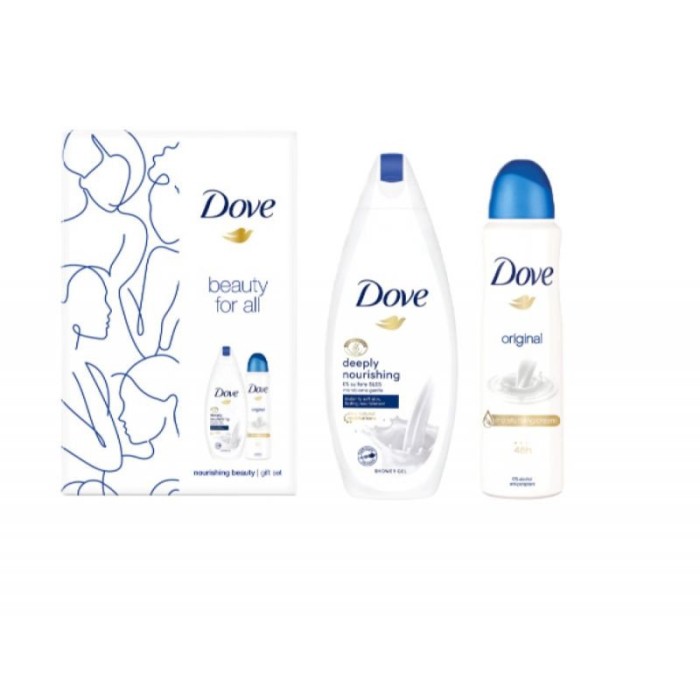 Set cadou Dove Original: Gel de dus 250 ml + Deodorant 150 ml