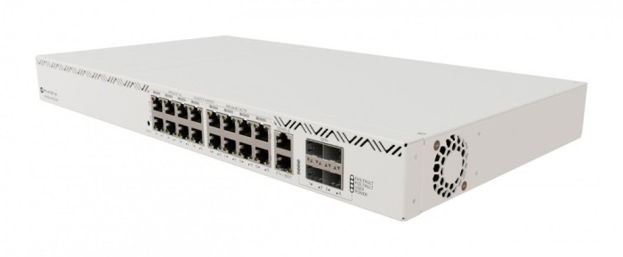 Switch 16xRJ45 PoE Gigabit, 2xRJ 45 consola, 4 SFP 10G, Management - MIKROTIK CRS320-8P-8B-4S+RM
