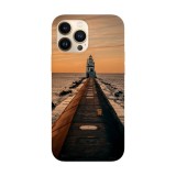Husa compatibila cu Apple iPhone 14 Pro model Manitowoc Lighthouse, Silicon, TPU, Viceversa, Transparent, Carcasa