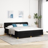 VidaXL Pat cu arcuri și saltea crem 90x200 cm Negru 180 x 200 cm