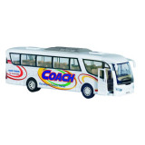 Autobuz sportiv die-cast Coach, cu functie pull-back, 18 cm lungime, alb, Goki