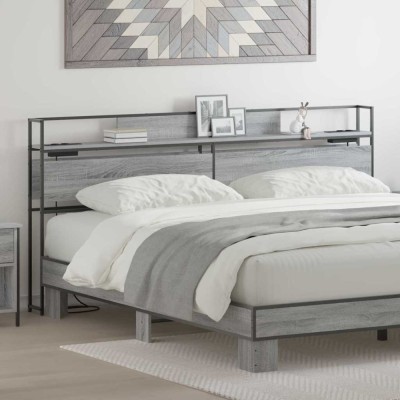 vidaXL Tăblie de depozitare cu raft sonoma gri 180 cm Lemn compozit 859658 foto