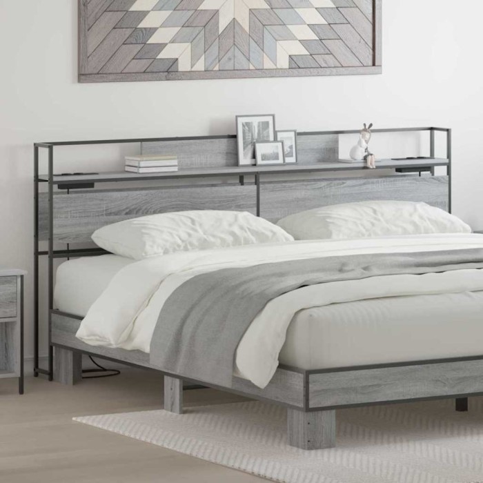 vidaXL Tăblie de depozitare cu raft sonoma gri 180 cm Lemn compozit 859658