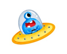 Sticker decorativ Extraterestri, Multicolor, 68 cm, 5634ST foto