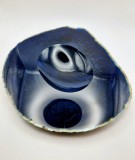 Suport decorativ din agat natural albastru XXL - piesă design