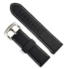 Curea de Silicon Neagra cu cusatura Alba 20mm, 22mm, 24mm, 26mm JD003CA foto