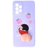 Husa TPU 3D Squishy Purple pentru Samsung Galaxy A52s 5G - Protectie Telefon Fun