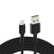 Green Cell Cablu de date și &icirc;ncărcare Ray USB-A - Lighting 120cm cu iluminare LED albă și suport pentru &icirc;ncărcare rapidă Apple 2.4A
