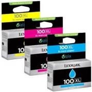 TriPack Cartus CMY Return Nr.100XL 14N0850 Original Lexmark Pro 205 foto