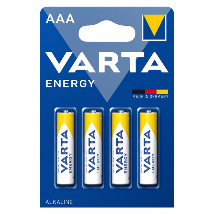 Baterii Alcaline AAA LR3 1.5V Varta Energy Blister 4