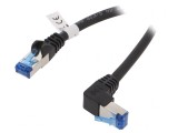 Patch cord S/FTP Cat 6a LSZH Negru 2m, Goobay