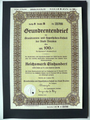 Titlu De Stat Obligatiune Germania 1938-100-Reichsmark foto