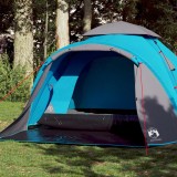 vidaXL Cort de camping cupolă 3 persoane, setare rapidă, albastru