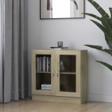 VidaXL Dulap cu vitrină, stejar sonoma 82,5x30,5x80 cm lemn prelucrat