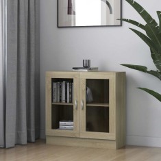 Dulap cu vitrină, stejar sonoma 82,5x30,5x80 cm lemn prelucrat