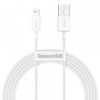 Cablu Date si Incarcare USB-A - Lightning Baseus Superior Series, 20W, 2m, Alb CALYS-C02, Apple