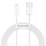 Cablu Date si Incarcare USB-A - Lightning Baseus Superior Series, 20W, 2m, Alb CALYS-C02, Apple