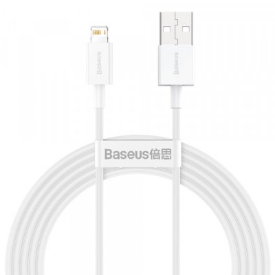 Cablu Date si Incarcare USB-A - Lightning Baseus Superior Series, 20W, 2m, Alb CALYS-C02 foto