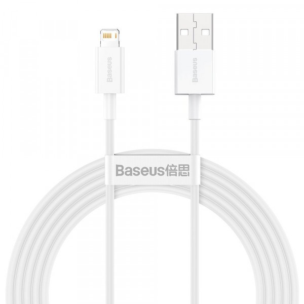 Cablu Date si Incarcare USB-A - Lightning Baseus Superior Series, 20W, 2m, Alb CALYS-C02