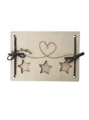 Felicitare din lemn gravata