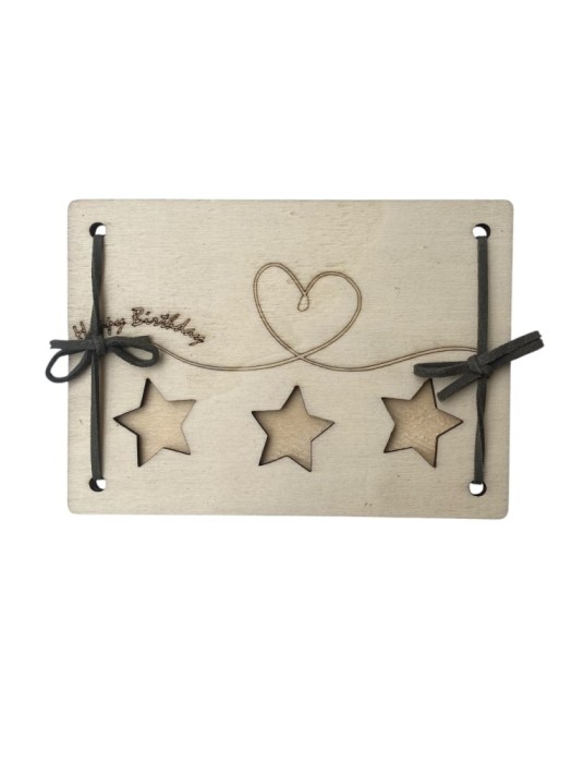 Felicitare din lemn gravata