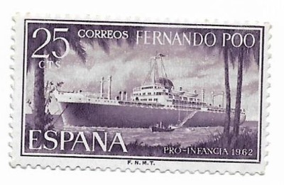 Fernando Po - Nava maritima, 1962 - neobliterat foto