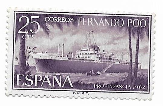 Fernando Po - Nava maritima, 1962 - neobliterat
