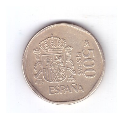 Moneda Spania 500 pesetas 1988, stare buna, curata foto